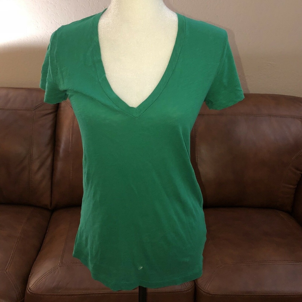 J.Crew Vintage V-neck T-shirt - Green, XS